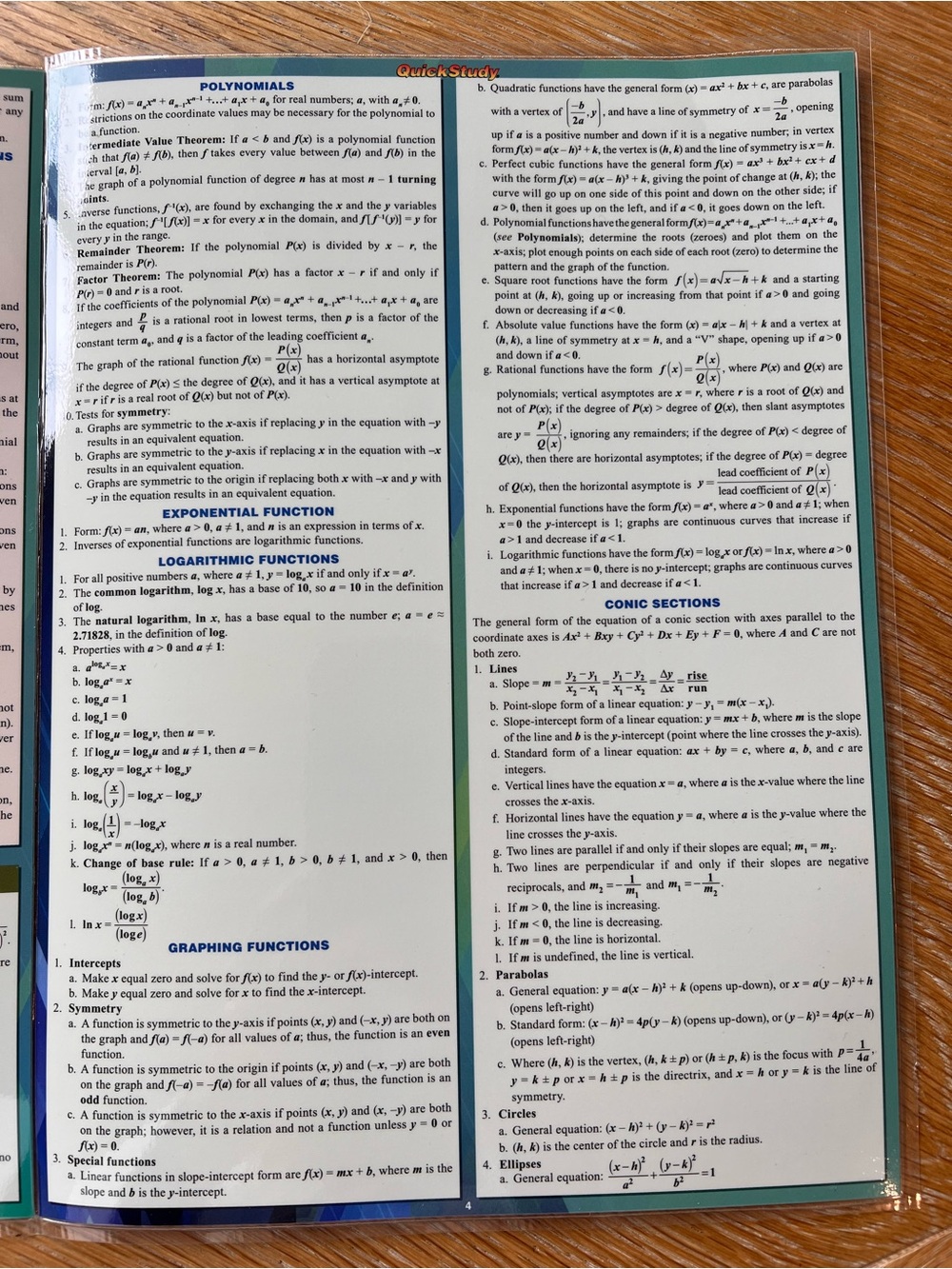 Algebraic Equations Quick Study Cheat Sheet - Picture 5 of 7